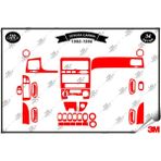 Toyota Carina 1995-1998 Torpido Konsol Trim Göğüs Maun Kaplama Set 34 Parça Kırmızı Renk