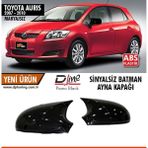 Toyota Corolla 05-12 / Aurıs 06-12 Sinyalli Yarasa Ayna Kapağı Oto Aksesuar Premium - (Overwashed)Black-Checker
