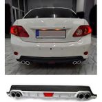 Toyota Corolla 06-12 Uyumlu Body Kit Difüzör 4 Çıkış Yuvarlak Gri Model 1