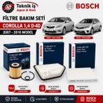 Toyota Corolla 1.4 D-4d 2007-2018 Bosch Filtre Bakım Seti (Yağ + Hava + Polen Filtresi) - Corolla 2007-2018