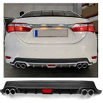 Toyota Corolla 12-19 Makyajlı Uyumlu Body Kit Difüzör 4 Çıkış Yuvarlak Siyah Model 2