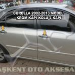 Toyota Corolla 2002 2007 Paslanmaz Çelik 4 Kapı Krom Kapı Kolu