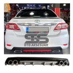 Toyota Corolla 2007-2012 Difüzör Arka Tampon Eki 4 Egzoz Çıkışlı Gri Lüx Tip
