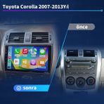 Toyota Corolla 2013-2016 Android Kablosuz Carplay Navigasyon Multimedya 10 Inch Ekran 2 Gb Ram 32 Gb Rom Çerçeveli ve arka görüş kameralı
