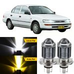 Toyota Corolla Ae101 Efsane Kasa 1991-1998 Uyumlu Mercekli Far Ampulü Led Xenon Çift Renk Sarı-Beyaz Far Şimşek Etkili Csp Led Lamba Uzun Kısa 2