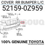 Toyota Corolla Arka Tampon 2018 (Oem No: 52159-0Z959)