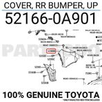 toyota corolla- cross- 2022-2024 arka tampon sağ dodık delıklı sıyah (tw) Oem No (521650A901)