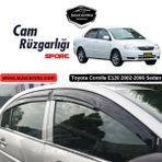 Toyota Corolla E120 2002-2006 Sedan Uyumlu Mugen Cam Ruzgarligi Seti Piano Black 4'Lu Ithal