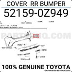 Toyota Corolla Hatchback 2020-2022 Arka Tampon Siyah (Tyg) (Oem No:521590z949)