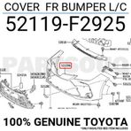 Toyota Corolla Ön Tampon Panjurlu 2018 (Oem No: 52119-F2925)