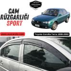 Toyota Corolla Terra 1999-2002 Uyumlu Mugen Cam Rüzgarlığı Seti Piano Black 4'Lü İthal Parlak Siyah