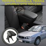 Toyota Corolla Terra Uyumlu Kol Dayama ve Kolçak Sürgülü Bardaklıklı Ayarlanabilir Siyah Deri
