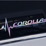 Toyota Corolla Yan Cam Sticker Oto Kapı 20 Cm X 7 Cm Holo-Chroma