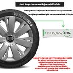 Toyota Corona 15 Inç Jant Kapağı Amblemli Gri 4'lü Set 114