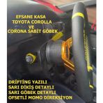 Toyota Corona-Efsane Kasa Corolla Sabit Göbek-35Cm Sarı Drifting Momo Spor Direksiyon