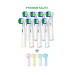 TOYSABİ Oral B Şarjlı ve Pilli Diş Fırçası Uyumlu 8 Adet Premium Kalite Yedek başlık + 4 Adet Renkli Kapak