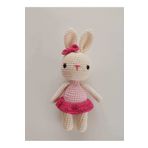 Toyscity Süslü Minik Kız Tavşan Organik Örgü Oyuncak,amigurumi Bebek/el Işi Oyuncak/bebek Hediyesi