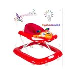 Toyshome 3 Kademeli Renkli Işıklı Kırmızı Yürüteç Dido Müzikli Bebek Yürüteç Bebek Devrilmeyen Yürüteç