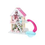 Toysilla Ahşap Kaydıraklı Oyun Evi - Kız Çocukları Için Eğitici Ve Eğlenceli Set, Oyuncak