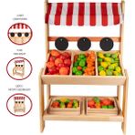 Toysilla Ahşap Oyuncak Manav Tezgahı – T6012 - kırmızı - Ahşap Desenli