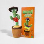 Toyska Konuşan Dans Eden Kaktüs Işıklı Saksı Peluş Oyuncak Cactus Toy - renkli