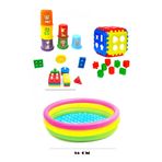 toysnet Eğitici Bebek Oyuncakları Seti Bebeğimin ilk Oyuncakları Şişme Havuz 86cm - Geometrik şekiller- Bultak - Mini Kule