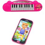 Toysnet Oyuncak Türkçe Müzikli Sesli Dokunmatik Kedili Telefon Pembe ve Piyano 22 Tuşlu Sesli Ilk Piyanom