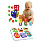 toysnet Sevimli Hayvanlar Bultak- Geometrik Şekilli Bultak -Sevimli Kule 3lü Süper Oyuncak Seti