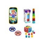 TOYSTORE Süper Eğitici Oyuncak Seti 4lü Geliştirici Oyuncak Seti! Telefon - Bultak - Direksiyon - Silindir Ku