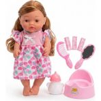 Toysturka Ruby Altını Islatan Eğitici Et Bebek Seti - Lazımlıklı-Biberonlu-Emzikli ve Saç Tasarım Seti - Pembe