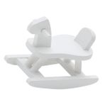 Toyvian 1 Bilgisayar Bebek Evi Mini Truva Sallanan at Ahşap Mini Ahşap Mobilya Tahta Küçük at Diy Oyuncak Ev Aksesuarları Rocker Oyuncak Çocuk Tahta at Modeli Şirin Mobilya Takımı Beyaz