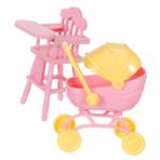 Toyvian 1 Set Oyuncak Bebek Arabası Ve Bebekler İçin Yüksek Sandalye Minyatür Bebek Arabası Gerçekçi İtme Ve Çekme Arabası Bebek Bebek Oyun Çocuk Arabası Bebekler İçin