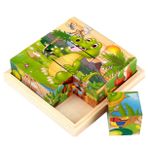 Toyvian 1 Takım Hayvan Yapboz Bloğu Bebek Ahşap Yapbozlar Bebek Blok Yapbozlar Ahşap Blok Bulmaca Tahta Küp 3d Yapboz Ahşap Küpler 3 Boyutlu Bloklar Yürümeye Başlayan Çocuk Bambu