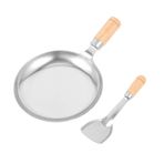 Toyvian 1 Takım Mini Çocuk Mutfak Gereçleri yapışmaz yumurta tavası çocuklar için oyuncaklar Çocuk oyuncakları kepçe kürek bebek evi mini tencere mini spatula Paslanmaz çelik Aksesuarlar