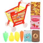 Toyvian 1 Takım Oyun Evi Oyuncak Çocuk Market Arabası Sahte Alışveriş Arabası Oyuncak Çocuk Alışveriş Arabası Oyuncak Market Arabası Bulmaca Oyuncak Meyve Alışveriş Yapmak Karın Kası Mini