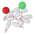 Toyvian 1 Takım Oyuncak Ev Bowling Oyun Seti Duyu Bütünleme Oyuncakları Ahşap Çekecek Masa Üstü Bowling Oyunu Mini Bowling Lobutları Bovling Topu Ob11 Minyatür Hediye Çantası Plastik