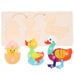 Toyvian 1 Takım Yapboz Ördek Yap-boz Kelebek Yaşam Döngüsü Bulmacası Blok Bulmaca Montessori Bulmacaları Yap Boz Eğitici Oyuncak Motor Beceri Oyuncakları Yeni Doğan Yığın Ahşap Hayvan