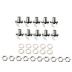 Toyvian 10 Paket Gitar Jak Plakası Aralayıcıları Gitar Parçaları Için Somun Ve Rondelalı 1/4" Gitar Jak Soket Konnektörleri
