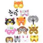 Toyvian 13 Adet Hayvan Maskesi Fil Keçe Maskeleri Hayvan Keçe Maskeleri Kaplan Keçe Maskesi Parti Iyilik Karikatür Hayvan Yüz Maskesi Aslan Keçe Maskesi Cadılar Bayramı Çocuk Giysi Eva