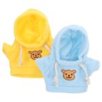 Toyvian 2 Adet Araba Oyun Yolu Kıyafetlerle Doldurulmuş Hayvanlar Küçük Oyuncak Bebek Giysileri Doldurulmuş Ayı Hoodies Ayı Bebek Kıyafetleri Ayı Bebek Kapşonlu Kazak Mini Oyuncak Ayı Bez