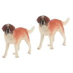 Toyvian 2 Adet Aziz Bernard Köpek Modeli Oyuncak Ev Dekoru Köpek Figürü Köpek Zanaat Masaüstü Köpek Masaüstü Köpekler Süs Dekoratif Köpek Heykeli Çocuk Karikatür Köpek Plastik Alpler