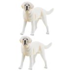 Toyvian 2 Adet Aziz Bernard Oyuncak Ev Dekoru Köpek Modelleri Köpek Heykeli Duran Köpekler Modeli Masaüstü Köpekler Süs Köpek Figürü Köpek Süsü Plastik Evcil Köpek Beyaz Çocuk Alpler