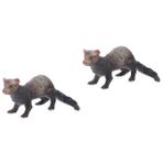 Toyvian 2 Adet gelincik modeli Çocuk oyuncakları hayvan heykelcik modeli plastik oynar modeller simülasyon vahşi hayvanlar eğitici bilişsel oyuncak bulmaca oyuncak bebek süs eşyaları