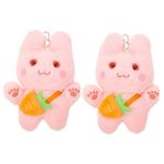Toyvian 2 Adet Havuç Sırt Çantası Tavşanı Tavşan Peluş Anahtarlıklar Peluş Tavşan Anahtarlıklar Tavşan Ponpon Kadınlar Için Anahtarlıklar Ponpon Topu Anahtarlık Özlemek Cüzdan Çantalar