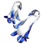 Toyvian 2 Adet Kristal Penguen Süsü Penguen Biblo Kutusu Penguen Heykeli Cam Horoz Sanat Cam Standı Penguen Masaüstü Süsü Feng Shui Heykeli Ördek Takılar El Heykeli Ofis Bardak
