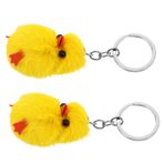 Toyvian 2 Adet Küçük sarı ördek anahtarlık Sevimli anahtarlık Eğlenceli anahtarlık Kısa anahtarlık süsü bilezik kolye nane şekeri sırt çantası kolye karikatür anahtarlıklar Peluş Yellow