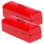 Toyvian 2 Adet Mini Teneke Kutu Diy Oyuncak Bebek Evi Süsleri Alet Kutusu Taklidi Demir Minyatür Kutu Bebek Evi Tamir Araçları Oyuncak Bebek Evi Saklama Kutusu Küçük Kutu Çocuk Ütü Mobilya