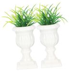 Toyvian 2 Adet Roma Sütun Saksı Minyatür Bonsai Süslüyor Roma Sütunu Heykeli Yunan Sütunları Dekorasyon Masa Üstü Küçük Roma Sütunu Simülasyon Bonsai Masaüstü J135 Beyaz Reçine Çiçekler