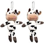 Toyvian 2 Adet Zodyak Hayvan Maskot Oyuncak Inek Kolye Anahtarlık Kawaii Anahtarlık Peluş Anahtarlık Çekicilik Peluş Hayvan Anahtarlık Çantalar Özlemek Beyaz Araba Anahtarı Kısa Peluş