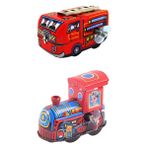 Toyvian 2 Saat Teneke Oyuncak Tren Kurmalı Oyuncak Treni Havaya Uçurmak Arabaları Havaya Uçurmak Yılbaşı Tren Seti Noel Retro Teneke Oyuncaklar Oyuncak Tren Demir Nostalji Sahne